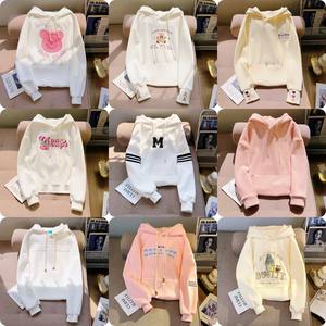 PB & ZA 2022, venta al por mayor, Tops de Otoño e Invierno para mujer, nuevo cárdigan suelto con cremallera, suéter con capucha bordado de texto para mujer 1131893 - Product Image 1