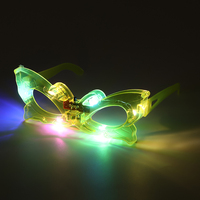 6 Lampu Kacamata LED Warna Dapat Disesuaikan Beragam Bingkai Plastik Aksesoris Pesta Perlengkapan Acara Hadiah Promosi