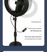 Lampe d'appoint RVB extensible de 8 pouces pour le streaming en direct, la photographie, les selfies et la beauté, avec effet de lumière dynamique