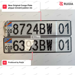 New Style DRC Congo License Plate 3mm Acrylic Reflective Vehicle <strong>Registration</strong> Plate with Holographic Strip - Product Image 3