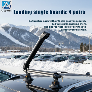 Soporte de Esquí de Aleación de Aluminio para Techo de Coche, Montaje con Ventosa Ajustable para Tablas de Snowboard y Esquís, Capacidad de 180-200 kg, Sin Perforación, 1 Año de Garantía - Product Image 1