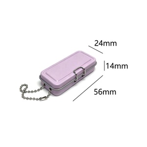 Mini boîte de rangement en métal minimaliste à charnières 56x24x14mm avec couvercle, pour modèles miniatures et petits objets - Product Image 1