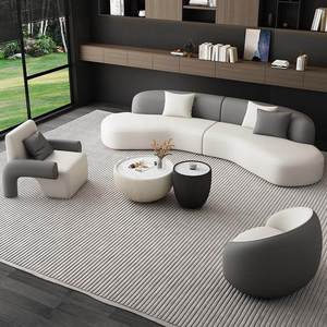 İtalyan Tarzı Hafif Lüks Suni Deri Çift Şezlong Kanepe Takımı Güzellik Salonu Oturma Odası Küçük Daire Otel İçin - Product Image 1