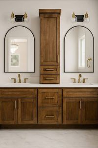 <span class=keywords><strong>Mobile</strong></span> <span class=keywords><strong>Bagno</strong></span> Doppio Freestanding Prima Custom in Rovere Chiaro con Doppio Lavabo e Torre Centrale Alta - Product Image 3