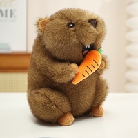 Peluche douce et moelleuse de marmotte, adorable peluche de capybara avec accessoires alimentaires pour cadeaux d'enfants