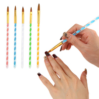 5 pièces Nail Art pinceaux ensemble acrylique Gel vernis peinture dessin pointillage stylo ongles Liner brosse pour bricolage manucure Salon à la maison