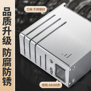 Portacuchillos de Acero Inoxidable, Organizador de Cocina Multifuncional, Diseño Minimalista para Montar en la Pared o Encimera - Product Image 2