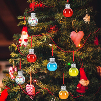 Bouteille en plastique étanche tasses à boissons de Noël boules ampoules forme bouteilles de jus de fête clair remplissable alcool arbre sérigraphie