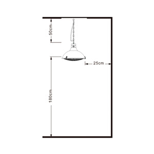 Lampada Riscaldante da Soffitto Nera per Interni ed Esterni, Apparecchio di Illuminazione Riscaldante per Patio - Product Image 3