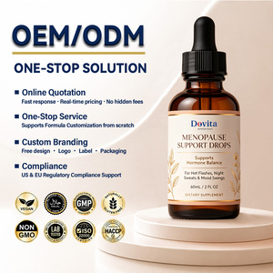 Gotas para el Equilibrio Hormonal de la Menopausia de Marca Personalizada OEM, Acción Rápida, Apoyo para el Sueño y el Estado de Ánimo, Alivio de la Sequedad Vaginal, 60 ml - Product Image 1