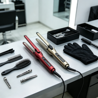 Fer à boucler rotatif pour salon de coiffure avec réglage de la température, 9 mm et 25 mm