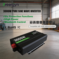 Onduleur à onde sinusoïdale pure 3000W pour VR, utilisation en voiture, camion de restauration, contrôle par application Starlinl, haute efficacité, DC 12V/24V vers AC 110V 120V 220V
