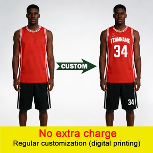 طقم زي كرة سلة رجالي مخصص بشعار مطبوع، تصميم عصري بالجملة، سريع الجفاف، جودة عالية، زي رياضي على طراز دوري كرة السلة الأمريكي - Product Image 2