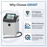 Imprimante jet d'encre professionnelle IP65 G8500 CIJ, machine de codage à petits caractères haute vitesse pour l'industrie agroalimentaire