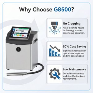 เครื่องพิมพ์อิงค์เจ็ท IP65 G8500 CIJ สำหรับงานพิมพ์ตัวอักษรขนาดเล็ก ระดับมืออาชีพ ความเร็วสูง สำหรับพิมพ์วัน<span class=keywords><strong>ที่</strong></span>บนอาหารและเครื่องดื่ม - Product Image 4
