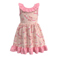 Nouvelle Robe d'été respirante sans manches en soie de lait imprimée sur mesure, longueur genou, pour filles, avec volants et imprimé lapin pour bébés et enfants