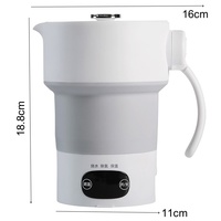 Portable 0.6L LED affichage numérique de la température bouilloire de voyage en plein air chaudière à eau pliante sans fil garder au chaud pour un usage domestique