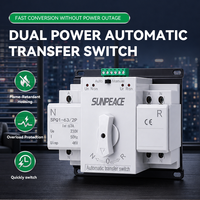 Commutateur de Transfert Automatique CC CA ATS 63A 100A 110V 220V 230V 2P 3P 4P Triphasé Solaire Double Alimentation