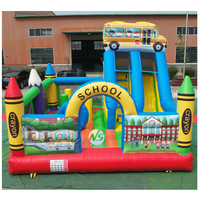 Château gonflable commercial pour enfants avec toboggan, structure de saut robuste, aire de jeux gonflable pour la location