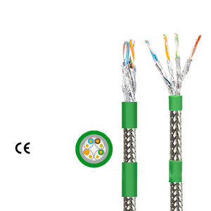สายเคเบิลอีเธอร์เน็ตอุตสาหกรรม Cat6a แบบยืดหยุ่นสูง ป้องกันสองชั้น SFTP สำหรับรางลากสาย ทนน้ำมัน รองรับกิกะบิต 10Gbps - Product Image 4