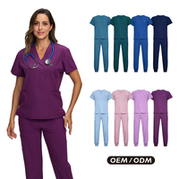 Ensemble de Blouses Médicales à Séchage Rapide, Respirantes, Extensibles dans les 4 Sens, Antibactériennes, Uniformes Médicaux Personnalisables avec Logo, Vente en Gros pour Cliniques