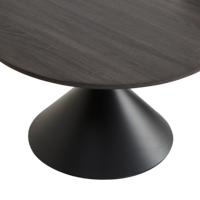 Table basse ronde contemporaine avec plateau en pierre et structure en bois, facile à nettoyer, pour salon et hôtel