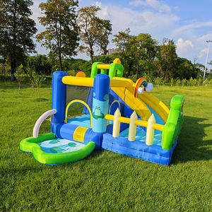 Château <span class=keywords><strong>gonflable</strong></span> pour enfants Frog Prince avec toboggan d'escalade, matériau Oxford 420D+840D, installation facile - Parfait pour l'extérieur - Product Image 6