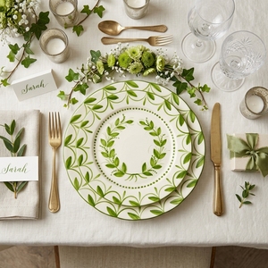 <span class=keywords><strong>Platos</strong></span> de Cerámica Pintados a Mano Estilo Mediterráneo, Vajilla Romántica de Porcelana Vintage, Plato para Servir Ensaladas, Frutas y Postres para Catering - Product Image 1