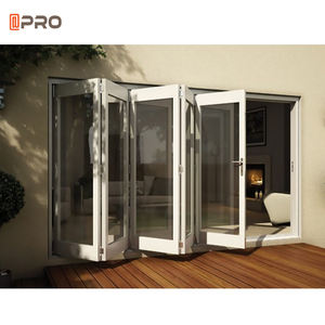 Certification APRO CSAus Portes pliantes à rideau <span class=keywords><strong>d</strong></span>'<span class=keywords><strong>entrée</strong></span> avant avec verre trempé Portes fenêtres pliantes en aluminium - Product Image 2