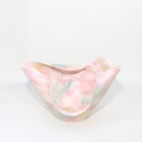 Vase à fleurs en céramique multicolore abstrait moderne, fait main, surface texturée, centre de table, décoration intérieure