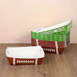 Bandeja de Papel Kraft Reciclable Personalizada al por Mayor, <span class=keywords><strong>en</strong></span> Forma de Barco, Resistente a la Grasa, Desechable, para Servir Pollo Frito y Papas Fritas - Product Image 4