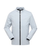 Veste softshell noire imperméable coupe-vent à col montant et fermeture éclair pour le travail en extérieur et les trajets quotidiens