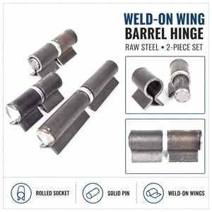 Charnière de baril à ailettes en acier au carbone simple, à souder, pour portails battants métalliques fabriqués, portails agricoles, portes de clôture et quincaillerie de <span class=keywords><strong>portail</strong></span> - Product Image 2