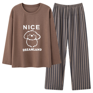 Set di pigiami in puro cotone per la casa stampa digitale pigiama mujer da donna tute da <span class=keywords><strong>notte</strong></span> lunghe taglie forti pij camicia da <span class=keywords><strong>notte</strong></span> originale da donna - Product Image 4