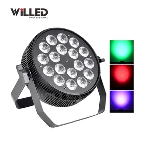 Par de luces para escenario, 18x10W, 4 en 1, RGBW, plano, Delgado, 64 led