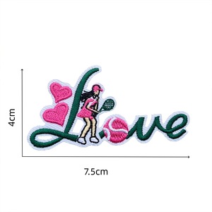 Parche Bordado de Tenis para Niñas, Parches con Forma de Corazón y Amor, Insignia de Tela con Logotipo de Equipo, <span class=keywords><strong>Velcro</strong></span> para Decoración de Ropa y Chaquetas - Product Image 4