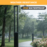 Lampu Taman LED Outdoor Minimalis Persegi Panjang Berbahan Aluminium+Opal PC dengan Rating IP65, Garansi 3 Tahun, Sudut Sinar 120 Derajat, Dapat Diredupkan