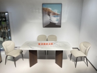 Table de salle à manger rectangulaire en marbre moderne de luxe Design élégant en métal pour le bureau à domicile ou l'hôtel pour les meubles de salle à manger