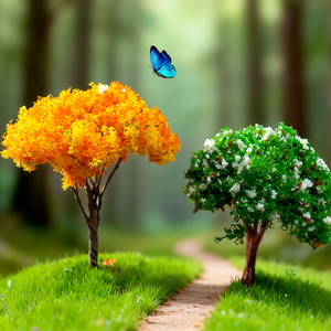Simulated Mini Flowering Tree <b>Miniatures</b> for Landscape Decorations Blossom Tree Plant Charm Plastic Craft DIY Accessories - Product Image 4