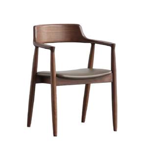 Chaise nordique en bois massif avec dossier, chaise de bureau confortable pour adultes - Product Image 5