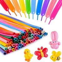 100 pièces/sac Ballons de modelage en latex mat 260, épais, pastel, longs, magiques, pour la création d'animaux, de fleurs et la décoration de fêtes DIY
