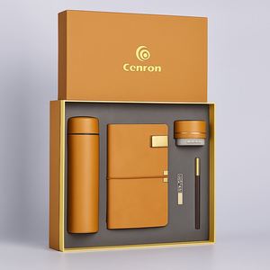 Elegant Corporate Gift Box with Insulated Bottle, A5 <b>Planner</b>, Pen, USB Flash and Mini Speaker | Personalized Logo - Product Image 5