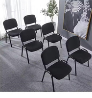Chaise empilable à structure métallique bon marché de fabricant chinois chaise d'étudiant en tissu rembourré chaise de conférence de visiteur de bureau empilable