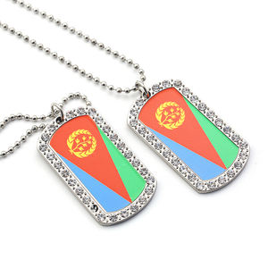 Impresora uv personalizada de metal, diseño simple y divertido, etiqueta de perro con diamantes de imitación - Product Image 1