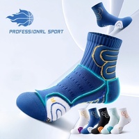 Chaussettes de sport professionnelles pour hommes, mi-mollet, personnalisées, pour le basketball et la course à pied, absorbant la transpiration et antidérapantes