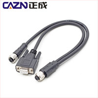 Cable adaptador M12 a DB9 RS232, 5 pines, 8 pines, 12 Pines, macho, d-sub, 9 pines, hembra, 8x24AWG, cable blindado CAN bus NMEA 2000