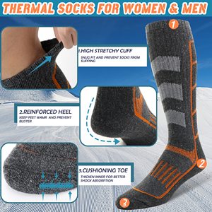 Merino Wool Ski Thermal Warm Thick Knee High Socks Skiing Socks - Product Image 6