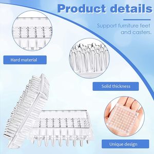 Limpar Protetores De Tapete De Plástico Transparente Rodízios Spiked Móveis De Borracha Confortável Copos para Sofás Móveis De Proteção - Product Image 3