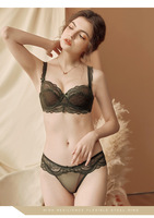 Sexy Luxuriöse Transparente Blumen-Netz-Lingerie Übergröße A-E Cup Rückverschluss Zwei Reihen Haken Feste Träger Damen Unterwäsche-Set
