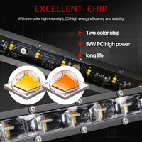 Barre lumineuse LED pour voiture ATV UTV, super lumineuse, 6D, simple rangée, super fine, 7, 14, 20, 26, 32, 44, 50 pouces, 12V 24V, blanc ambre, stroboscopique